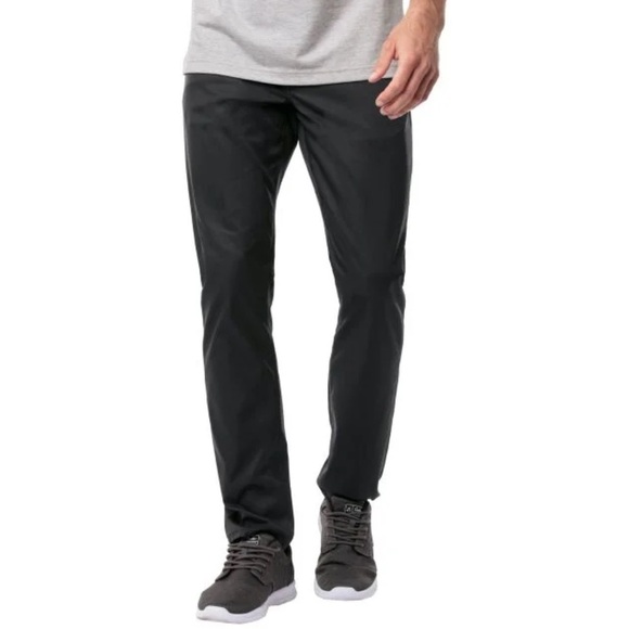 Travis Mathew Open To Close Pants Mens 30x32 Black Chino Golf Performance Preppy - Picture 1 of 13